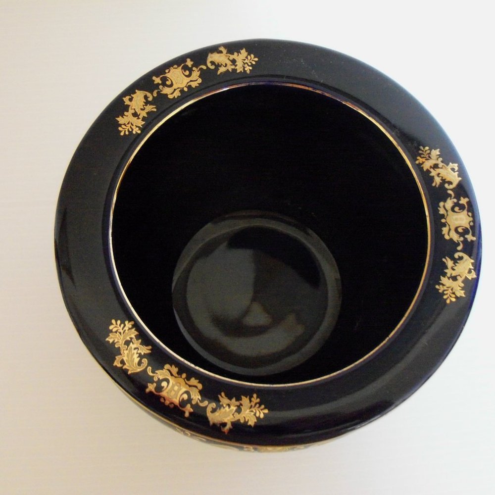 Cobalt blue ceramic planter (#EV1285) - Picture 4 of 5